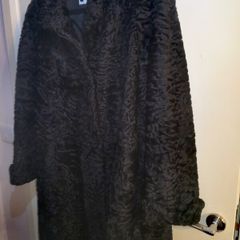 Luxury black Swakara long coat