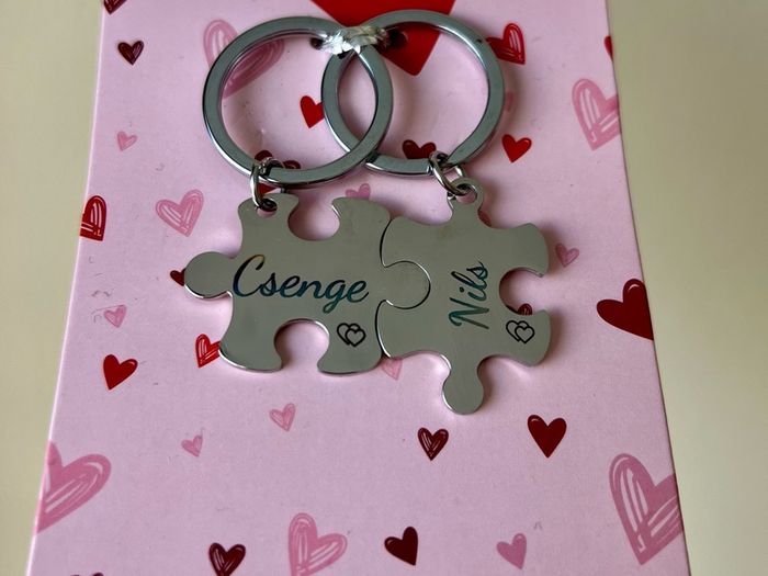 Personalised engraved keyring for couples