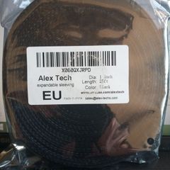 Alex Tech  25ft - 1 inch PET Expandable Braided Sleeving Black