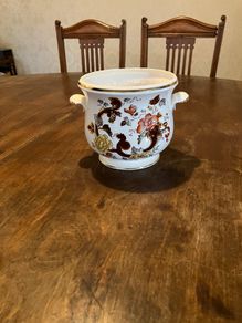 Vintage Masons Ironstone Brown Velvet Planter Cachepot