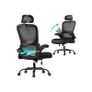 Ergonomic Mesh Office Chair with Adjustable Headrest & Flip-Up Armrests Black Image 2