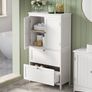 Bathroom cabinet with 2 doors and 2 drawers white Image 2