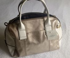 Vintage Fossil Leather Satchel Bag.