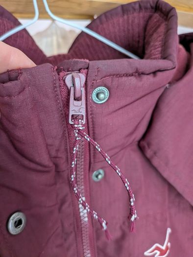 Hollister Womens Burgundy All Weather Hooded Jacket Coat Size M UK 12