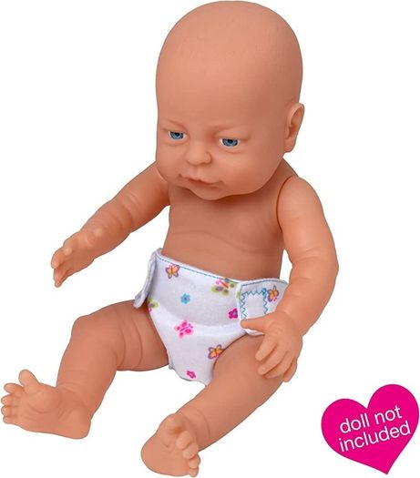 Fabric 3-Pack Nappies from Peterkin: Adjustable and reusable fabric dolls nappies Dolls & Accessories Age 18 Months (FREE POSTAGE)
