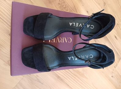Carvela Black Suede Platform Sandals