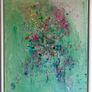 Large Abstract Painting FRAMED Pretty Green Abstract Floral Painting Original artwork Image 2