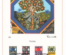 1982 Great Britain Limited Edition Lithographed Print measuring 333mm X 257mm showing British Textiles Commemorative stamps with First Day of Issue Cancel