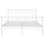 Bed Frame White Metal 140x200 cm Image 4