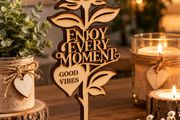 Handmade Wooden Rose 3D Effect - Enjoy Every Moment