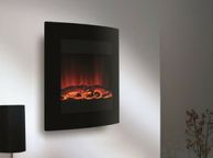 main image for ad Electric Fire Black Glass - Wall mounted LED Fire