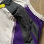 Womens top KAREN MILLEN Blouse size 8/10 Beige Purple Sleeveless Scoop Neck Zip Ladies Image 9