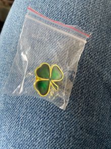 Shamrock Pin/Badge with Butterfly Back - New