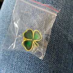Shamrock Pin/Badge with Butterfly Back - New