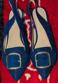 Brand new Navy sling back shoe small Heels UK 8 wide fit