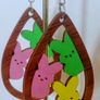 Waterdrop Laser Cut Bunny Cluster Easter Egg Earrings Image 7