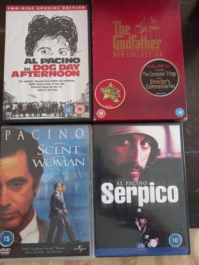 Al Pacino Dvd Collection Movie Bundle Godfather Serpico  Etc