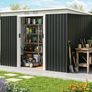 Metal Garden Storage Shed 9' x 4' with Sliding Door Spacious Layout for Backyard, Lawn Dark Gray Image 6