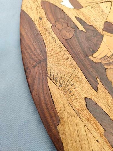 2 X Vintage Indian Rosewood Marquetry panels