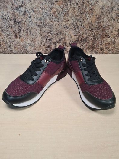 Women's Tommy Hilfiger City Iconic Knitted Trainers  Runners Purple Burgundy Size Uk 5 Eu 38