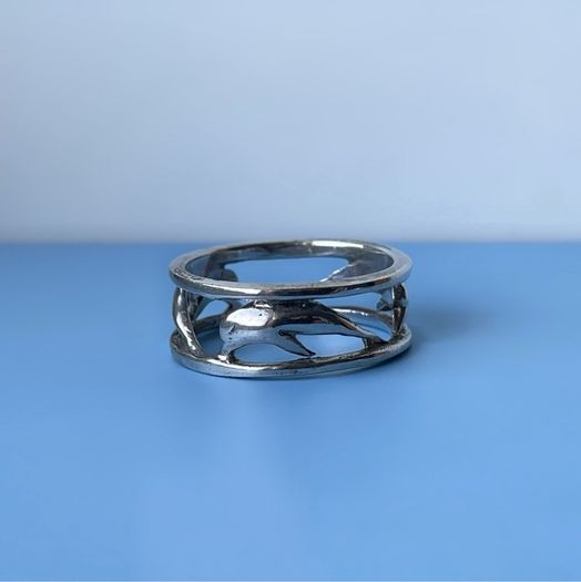 Silver dolphins set (ring and necklace)