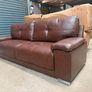 Hanson 3 Seater Brown Leather Sofa Image 2