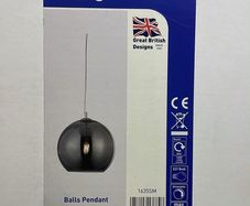 Ball Pendant - Chrome Metal & Smoked Glass