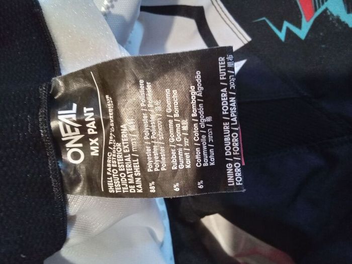 O' Neal motocross suit trousers and jersey