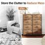 8 Drawers Chest of Drawers, Fabric Storage Dresser Vertical with Spacious Wooden Tabletop Image 7