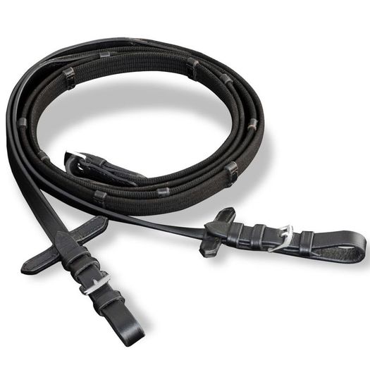 Leather Flash Bridle with Reins and Bit Black Pony