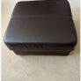 Brown Soft Leather Pouffe Image 4