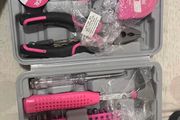 Brand New Pink Household Tool Set in Storage Case