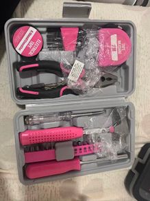 Brand New Pink Household Tool Set in Storage Case