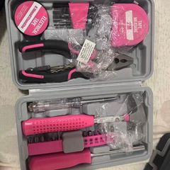 Brand New Pink Household Tool Set in Storage Case