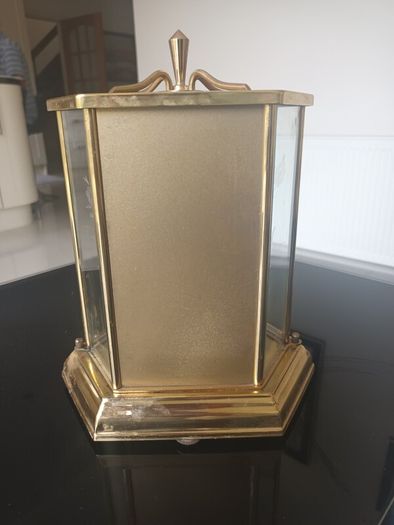 Vintage 70's Kundo Kieninger & Obergfell Brass/Glass Clock.