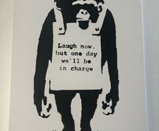 5 x BANKSY canvas prints , job lot
