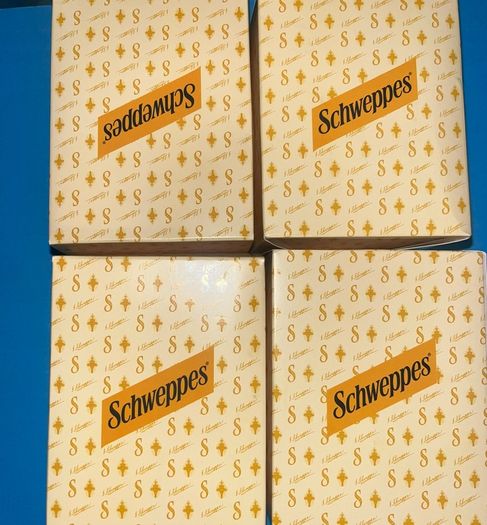 Schweppes branded whiskey glasses