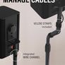 Adjustable Height Speaker Stand - Extends 28" to 38" - Holds Satellite & Small Bookshelf Speakers (i.e. Bose, Harmon Kardon, Polk, JBL, KEF, Klipsch, Sony and Others) - Set of 2 Image 5