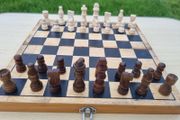 Vintage classic folding wooden chess set
