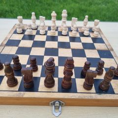 Vintage classic folding wooden chess set
