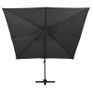 Cantilever Umbrella with Double Top 300x300 cm Black Image 2