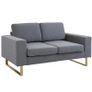 2 Seater Sofas for Living Room, Fabric Couch, Love Seat with Cushions and Steel Legs Image 2
