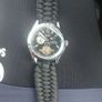 black dial  open-heart movement black paracord strap. Image 2