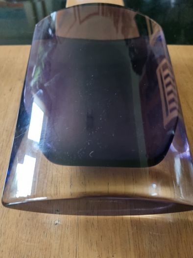 Flat vase Polish artistic glassworks " Krosno"