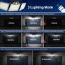 280 LED Solar Flood Lights Outdoor, 3 Adjustable Heads Solar Lights Outdoor Garden Motion Sensor, Waterproof Wireless Solar Security Lights Outside for Yard Garage Driveway Patio Garden, 4 Pack Image 6