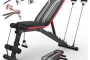 Adjustable Bench,318 kg Weight Capacity,Utility Weight Bench with 8 Position Adjustable Backrest/3-Position Adjustable Footrest, Foldable Workout Bench with 90 Angle for Home Gym