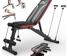 Adjustable Bench,318 kg Weight Capacity,Utility Weight Bench with 8 Position Adjustable Backrest/3-Position Adjustable Footrest, Foldable Workout Bench with 90 Angle for Home Gym
