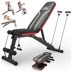 Adjustable Bench,318 kg Weight Capacity,Utility Weight Bench with 8 Position Adjustable Backrest/3-Position Adjustable Footrest, Foldable Workout Bench with 90 Angle for Home Gym