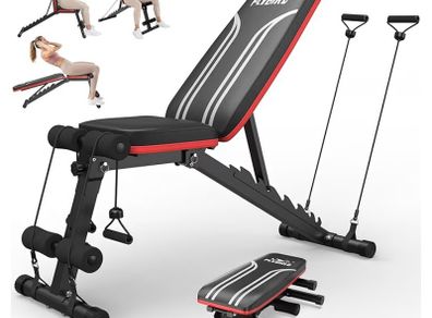 Adjustable Bench,318 kg Weight Capacity,Utility Weight Bench with 8 Position Adjustable Backrest/3-Position Adjustable Footrest, Foldable Workout Bench with 90 Angle for Home Gym