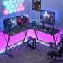 NEW SALE | Computer Desk with Monitor Stand 130cm L-Shaped Corner Gaming Desk Office Writing Desk & Workstation for Home Office Bedroom Space-Saving Easy to Assemble Black Image 3